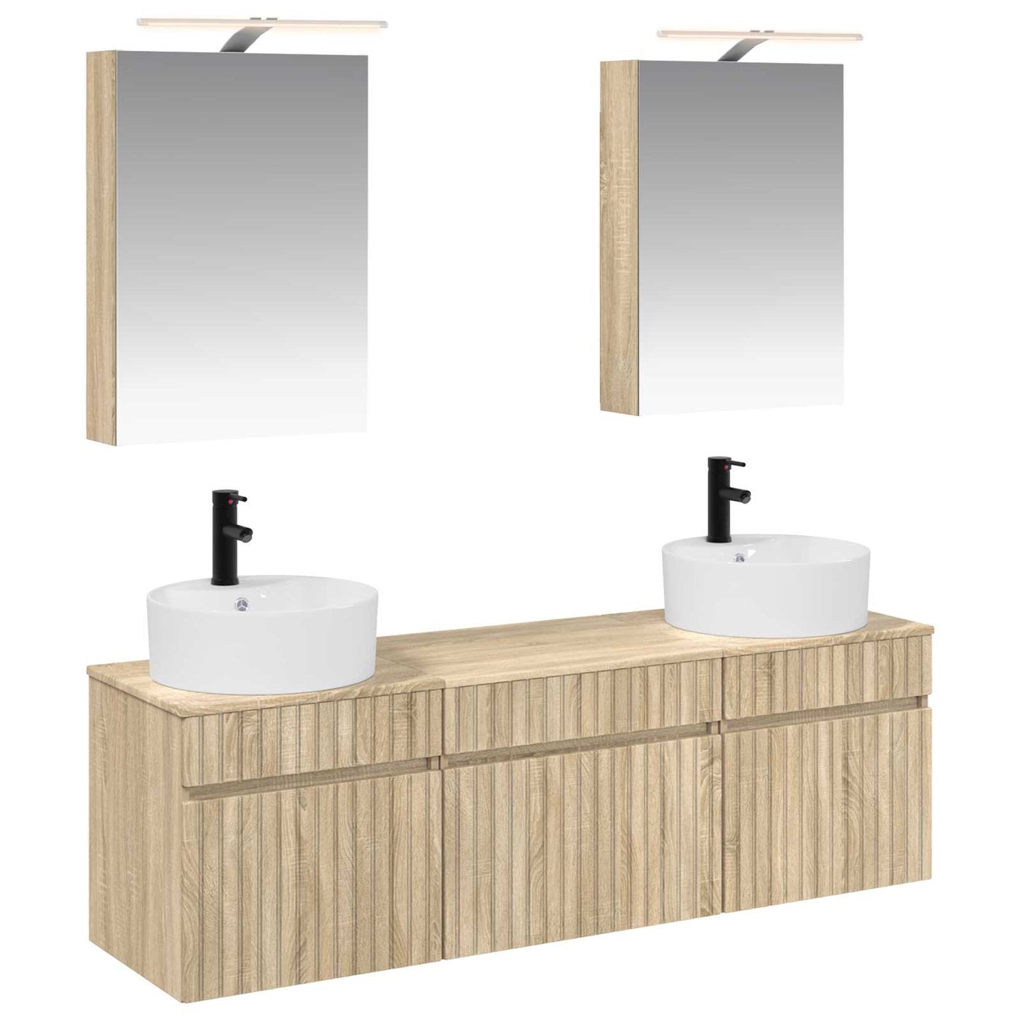 vidaXL Bathroom Cabinet Set 5 pcs Sonoma Oak 50 x 14.5 x 70 cm