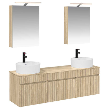 vidaXL Bathroom Cabinet Set 5 pcs Sonoma Oak 50 x 14.5 x 70 cm