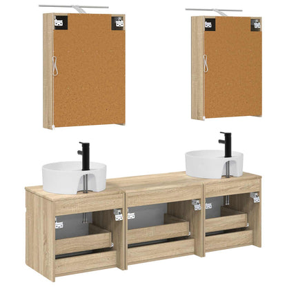 vidaXL Bathroom Cabinet Set 5 pcs Sonoma Oak 50 x 14.5 x 70 cm