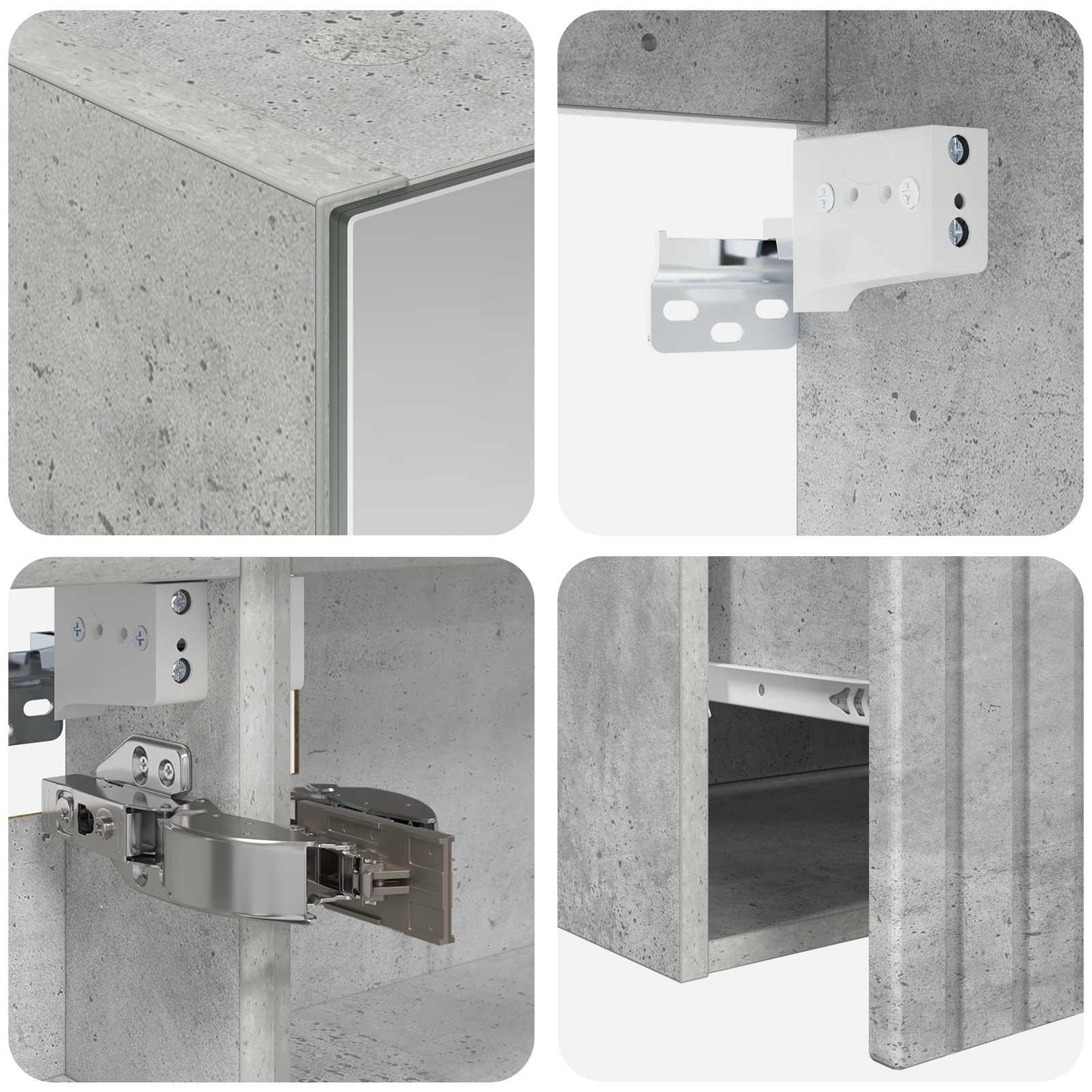 vidaXL Bathroom Cabinet Set 5 pcs Concrete Grey 50 x 14.5 x 70 cm