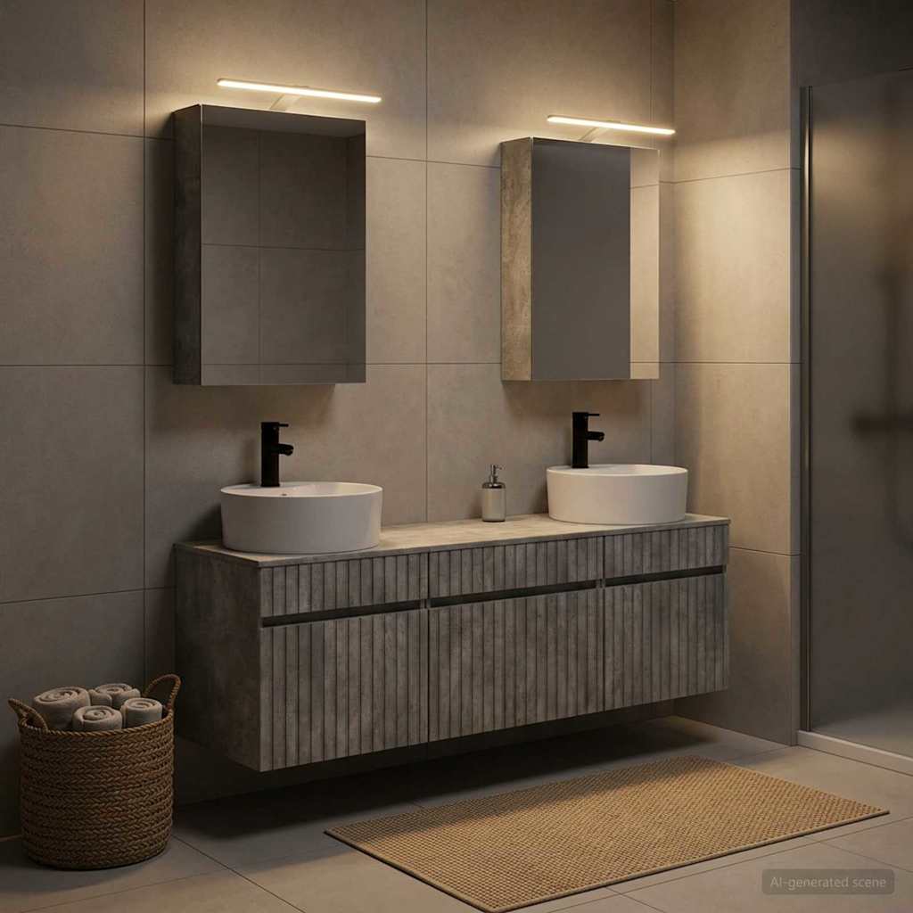 vidaXL Bathroom Cabinet Set 5 pcs Concrete Grey Engineered Wood