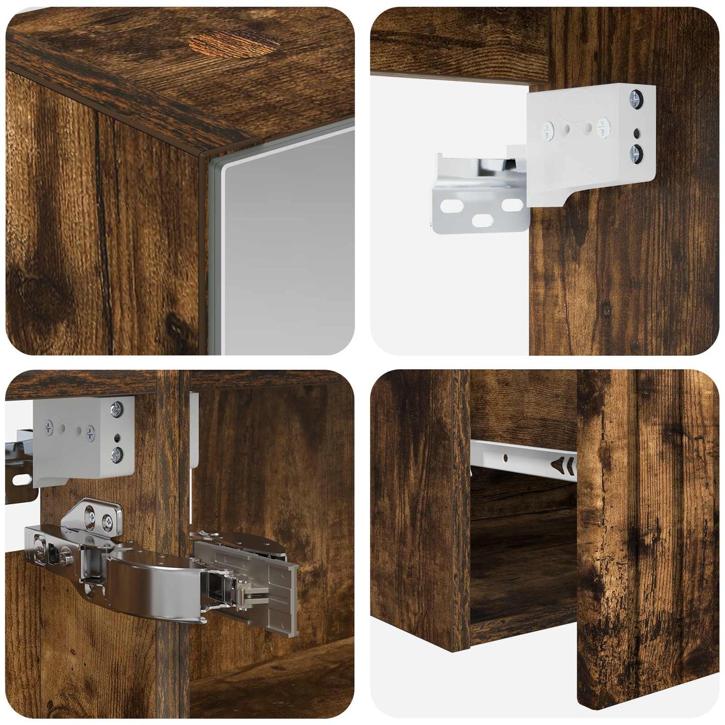 vidaXL Bathroom Cabinet Set 5 pcs Smoked Oak 50 x 14.5 x 70 cm