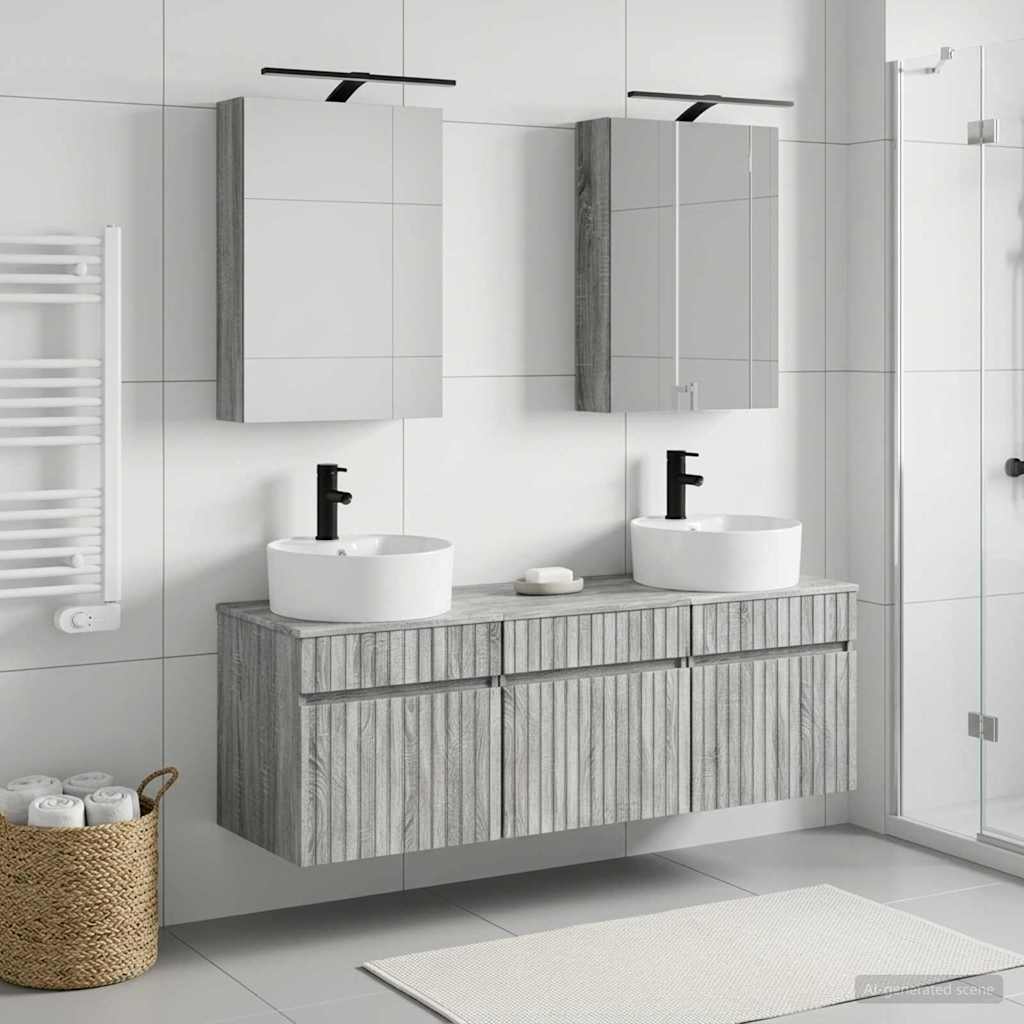 vidaXL Bathroom Cabinet Set 5 pcs Grey Sonoma Engineered Wood