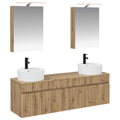 vidaXL Bathroom Cabinet Set 5 pcs Artisan Oak 50 x 14.5 x 70 cm