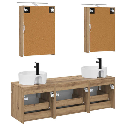 vidaXL Bathroom Cabinet Set 5 pcs Artisan Oak 50 x 14.5 x 70 cm