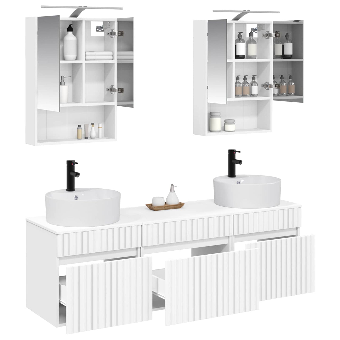 vidaXL Bathroom Cabinet Set 5 pcs White 50 x 14.5 x 70 cm