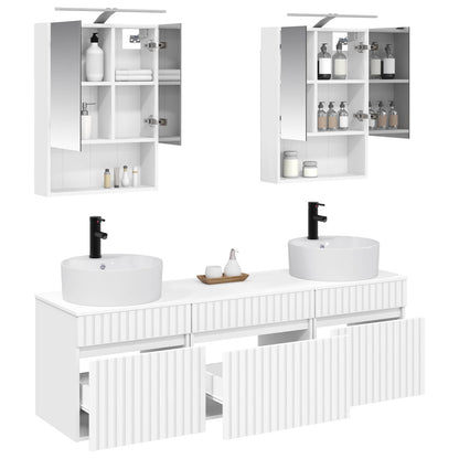 vidaXL Bathroom Cabinet Set 5 pcs White 50 x 14.5 x 70 cm
