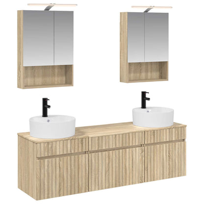 vidaXL Bathroom Cabinet Set 5 pcs Sonoma Oak 50 x 14.5 x 70 cm