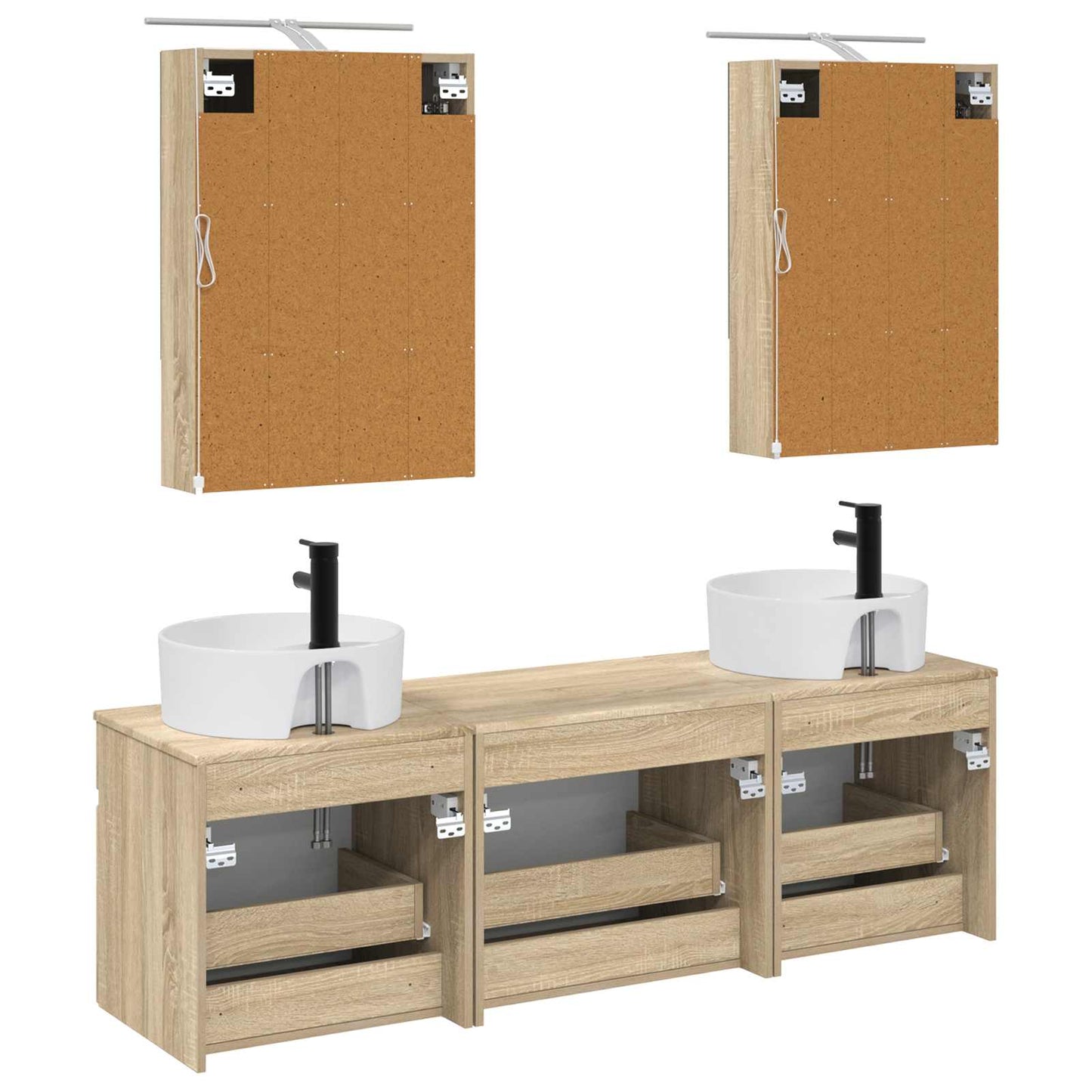 vidaXL Bathroom Cabinet Set 5 pcs Sonoma Oak 50 x 14.5 x 70 cm