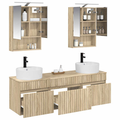 vidaXL Bathroom Cabinet Set 5 pcs Sonoma Oak 50 x 14.5 x 70 cm