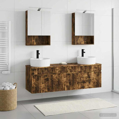 vidaXL Bathroom Cabinet Set 5 pcs Smoked Oak Engineered Wood