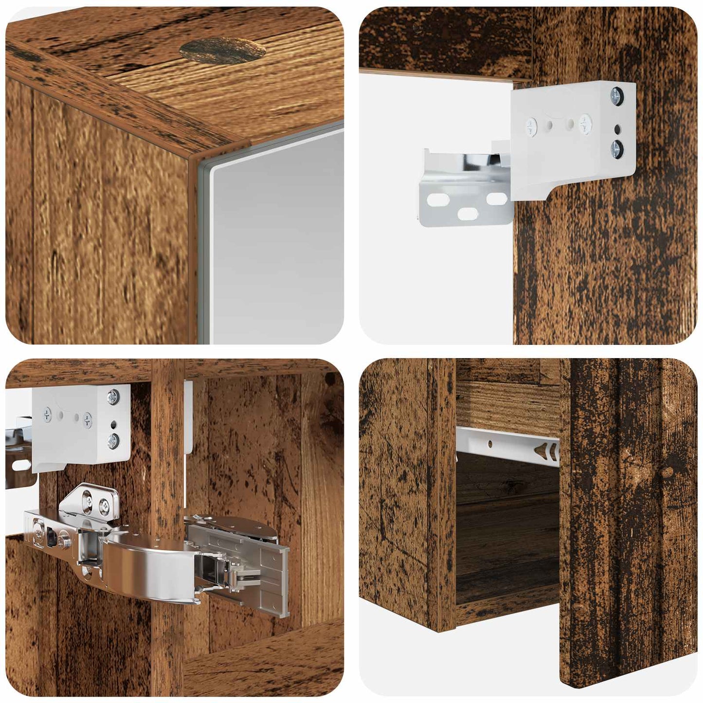 vidaXL Bathroom Cabinet Set 5 pcs Old Wood Engineered Wood