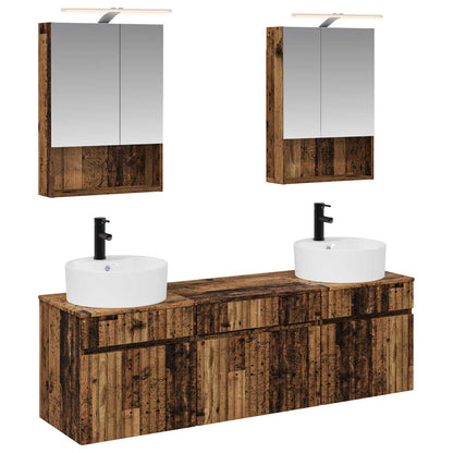 vidaXL Bathroom Cabinet Set 5 pcs Old Wood Engineered Wood