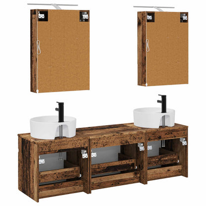 vidaXL Bathroom Cabinet Set 5 pcs Old Wood Engineered Wood