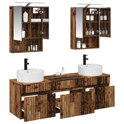 vidaXL Bathroom Cabinet Set 5 pcs Old Wood Engineered Wood