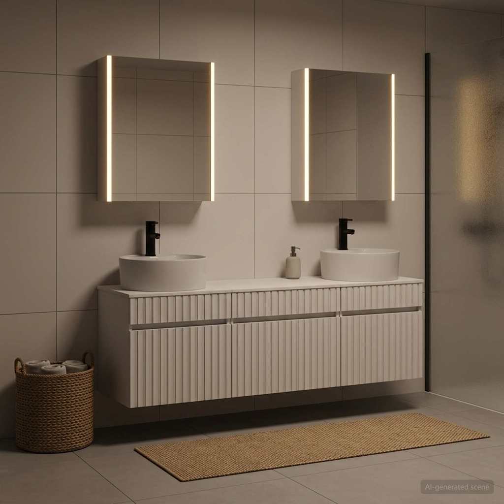 vidaXL Bathroom Cabinet Set 5 pcs White Engineered Wood