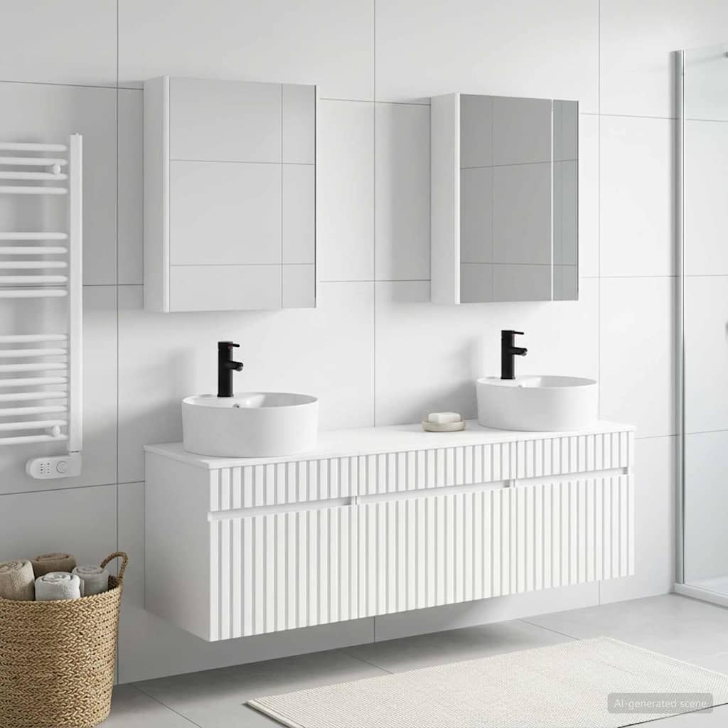 vidaXL Bathroom Cabinet Set 5 pcs White Engineered Wood