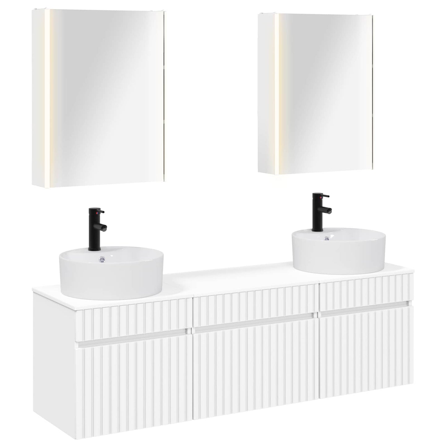 vidaXL Bathroom Cabinet Set 5 pcs White 53 x 15.5 x 70 cm