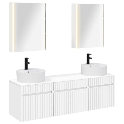vidaXL Bathroom Cabinet Set 5 pcs White 53 x 15.5 x 70 cm