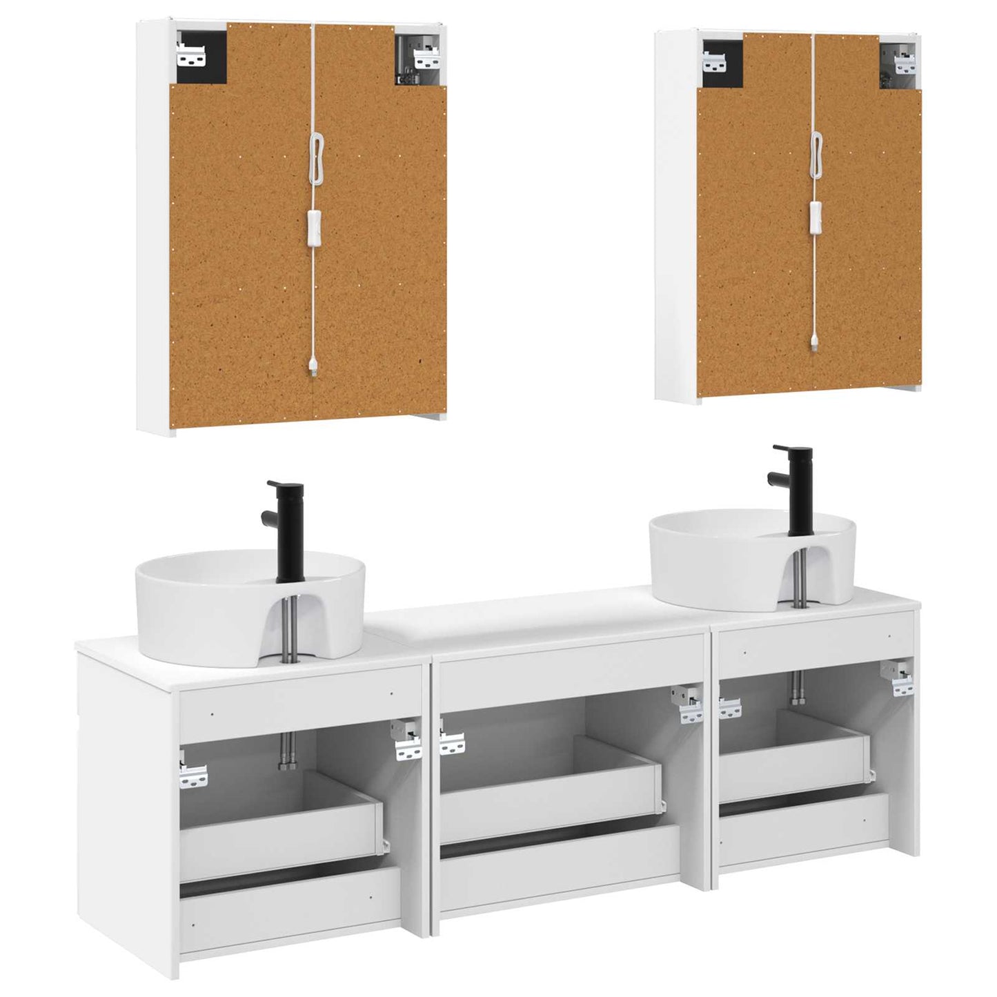 vidaXL Bathroom Cabinet Set 5 pcs White 53 x 15.5 x 70 cm