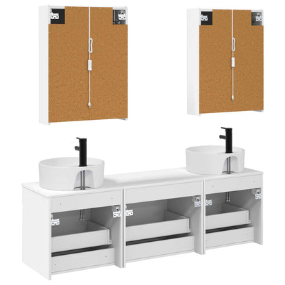 vidaXL Bathroom Cabinet Set 5 pcs White 53 x 15.5 x 70 cm