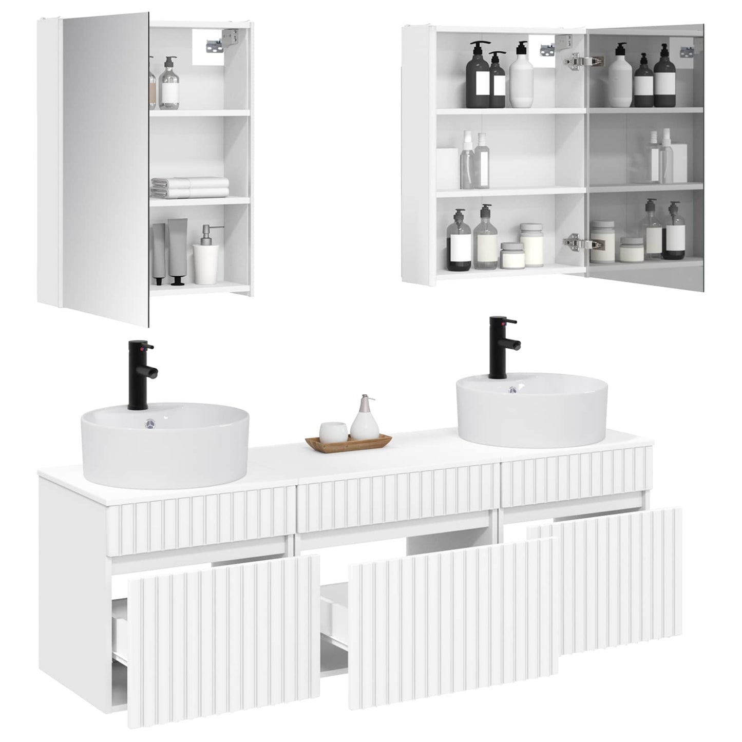 vidaXL Bathroom Cabinet Set 5 pcs White 53 x 15.5 x 70 cm