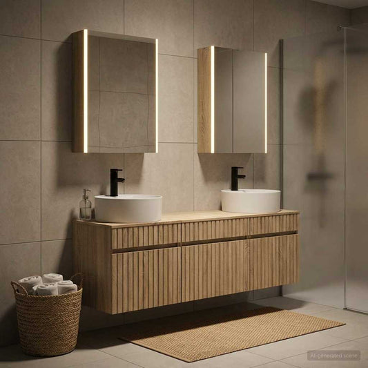 vidaXL Bathroom Cabinet Set 5 pcs Sonoma Oak Engineered Wood