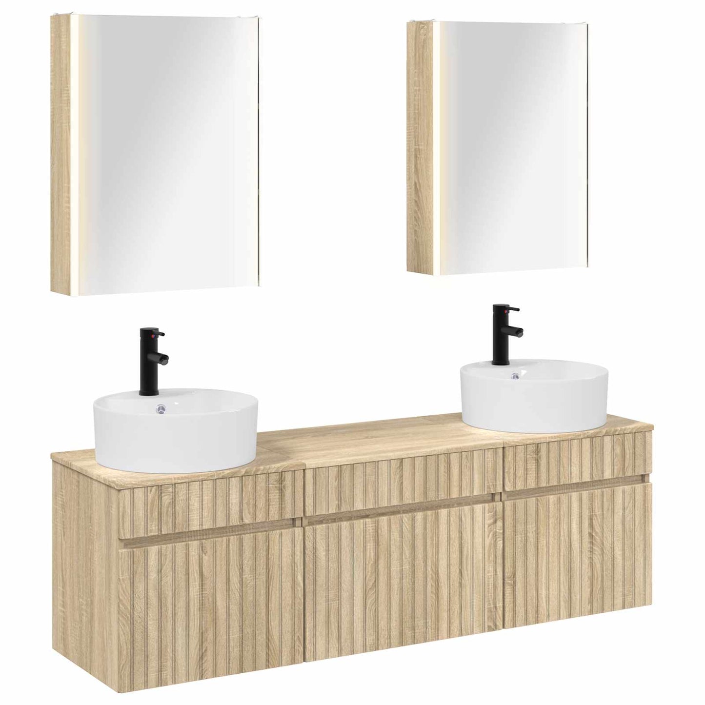 vidaXL Bathroom Cabinet Set 5 pcs Sonoma Oak 53 x 15.5 x 70 cm