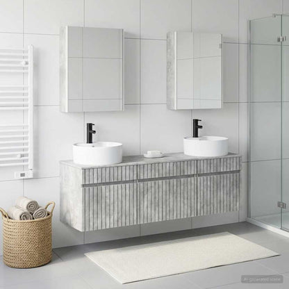 vidaXL Bathroom Cabinet Set 5 pcs Concrete Grey Engineered Wood