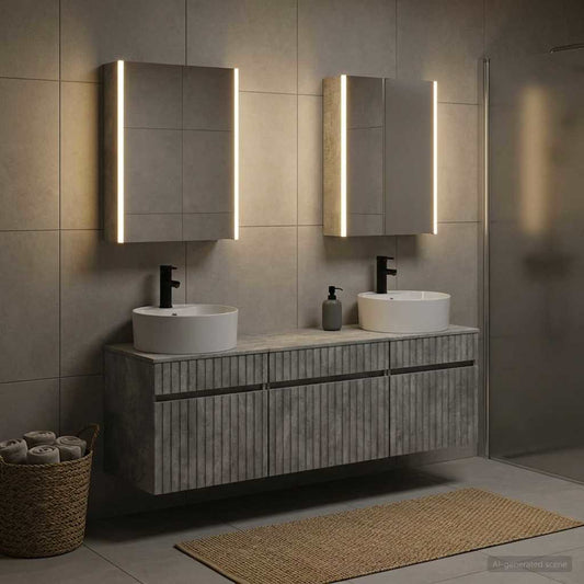 vidaXL Bathroom Cabinet Set 5 pcs Concrete Grey Engineered Wood
