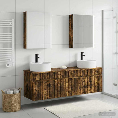vidaXL Bathroom Cabinet Set 5 pcs Smoked Oak Engineered Wood