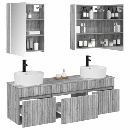 vidaXL Bathroom Cabinet Set 5 pcs Grey Sonoma 53 x 15.5 x 70 cm