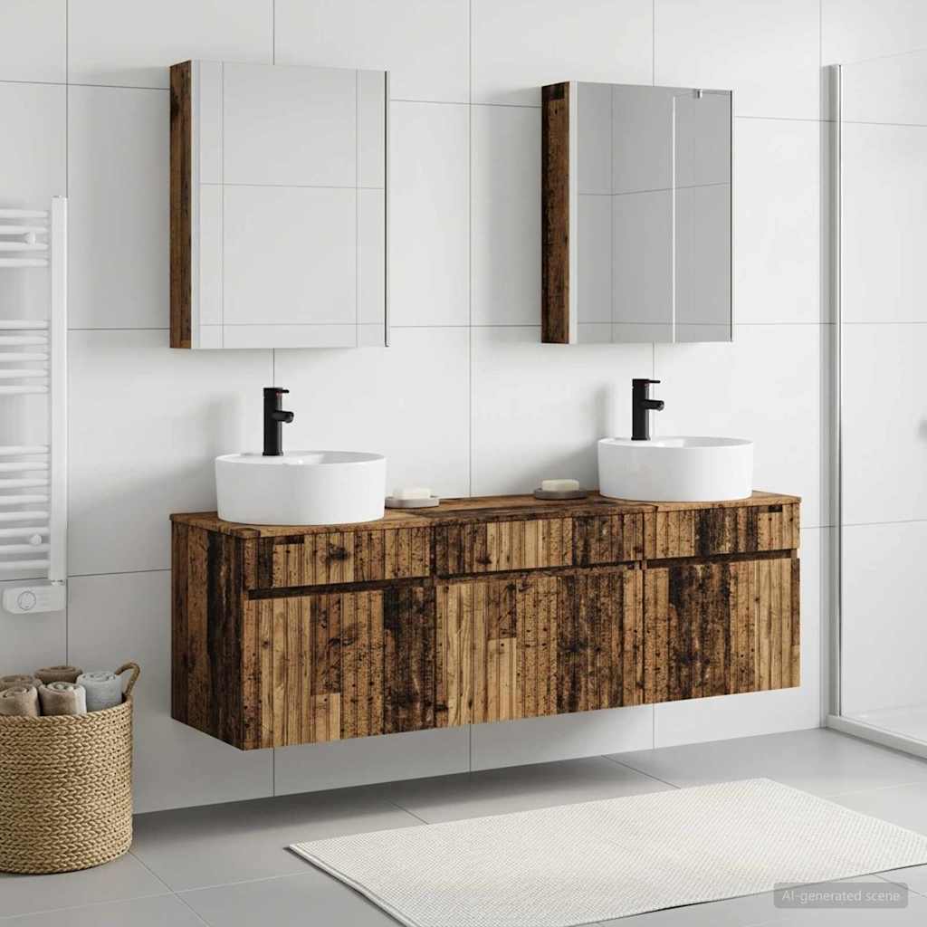 vidaXL Bathroom Cabinet Set 5 pcs Old Wood Engineered Wood