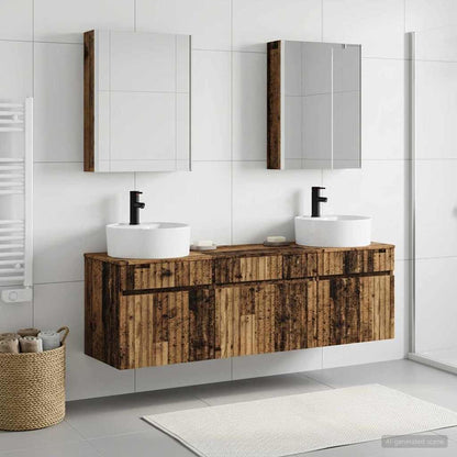 vidaXL Bathroom Cabinet Set 5 pcs Old Wood Engineered Wood