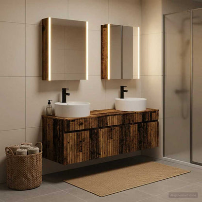 vidaXL Bathroom Cabinet Set 5 pcs Old Wood Engineered Wood
