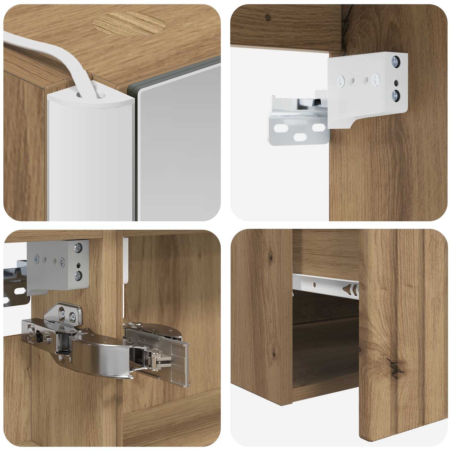 vidaXL Bathroom Cabinet Set 5 pcs Artisan Oak 53 x 15.5 x 70 cm