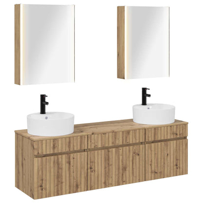 vidaXL Bathroom Cabinet Set 5 pcs Artisan Oak 53 x 15.5 x 70 cm