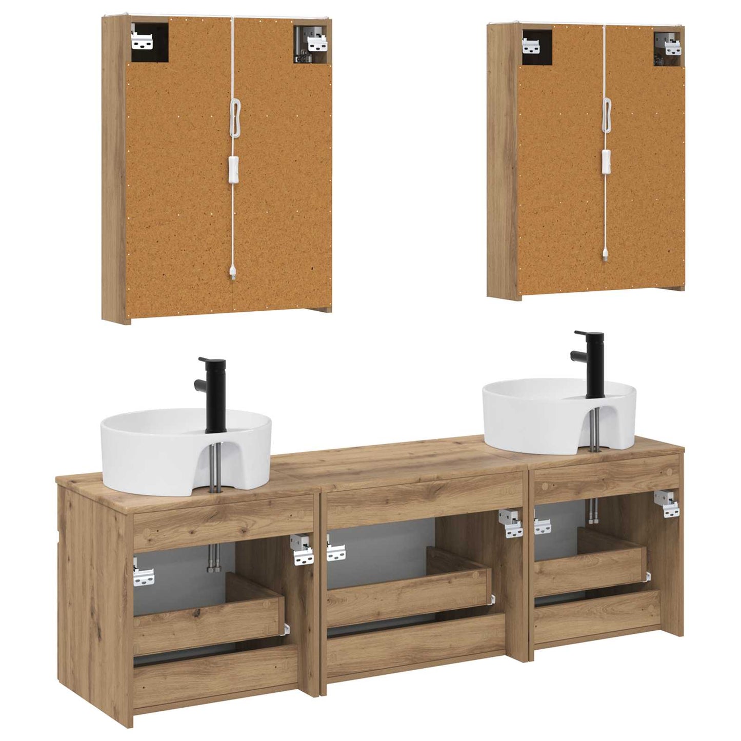vidaXL Bathroom Cabinet Set 5 pcs Artisan Oak 53 x 15.5 x 70 cm