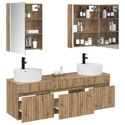 vidaXL Bathroom Cabinet Set 5 pcs Artisan Oak 53 x 15.5 x 70 cm