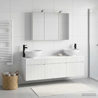 vidaXL Bathroom Cabinet Set 4 pcs White Engineered Wood