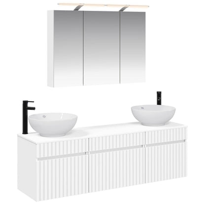 vidaXL Bathroom Cabinet Set 4 pcs White 100 x 14.5 x 70 cm