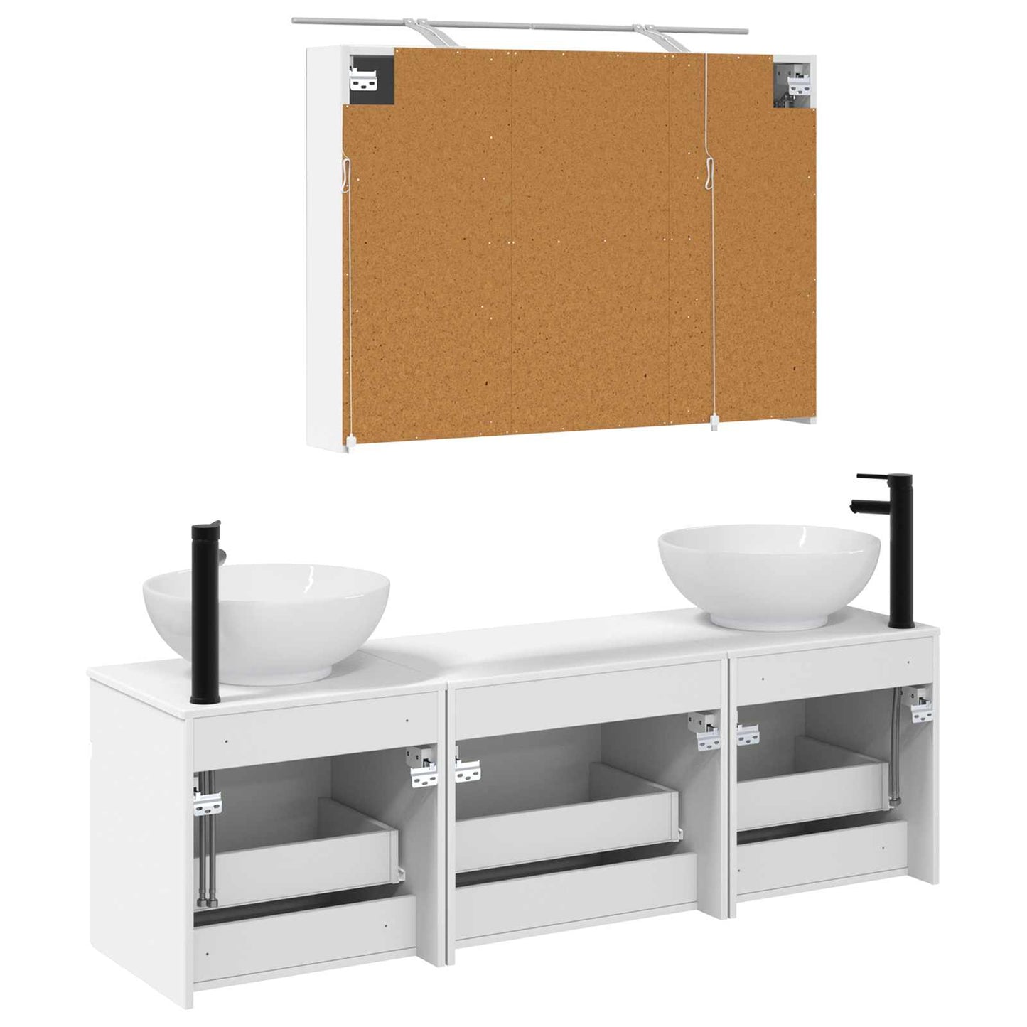 vidaXL Bathroom Cabinet Set 4 pcs White 100 x 14.5 x 70 cm