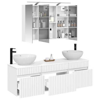 vidaXL Bathroom Cabinet Set 4 pcs White 100 x 14.5 x 70 cm