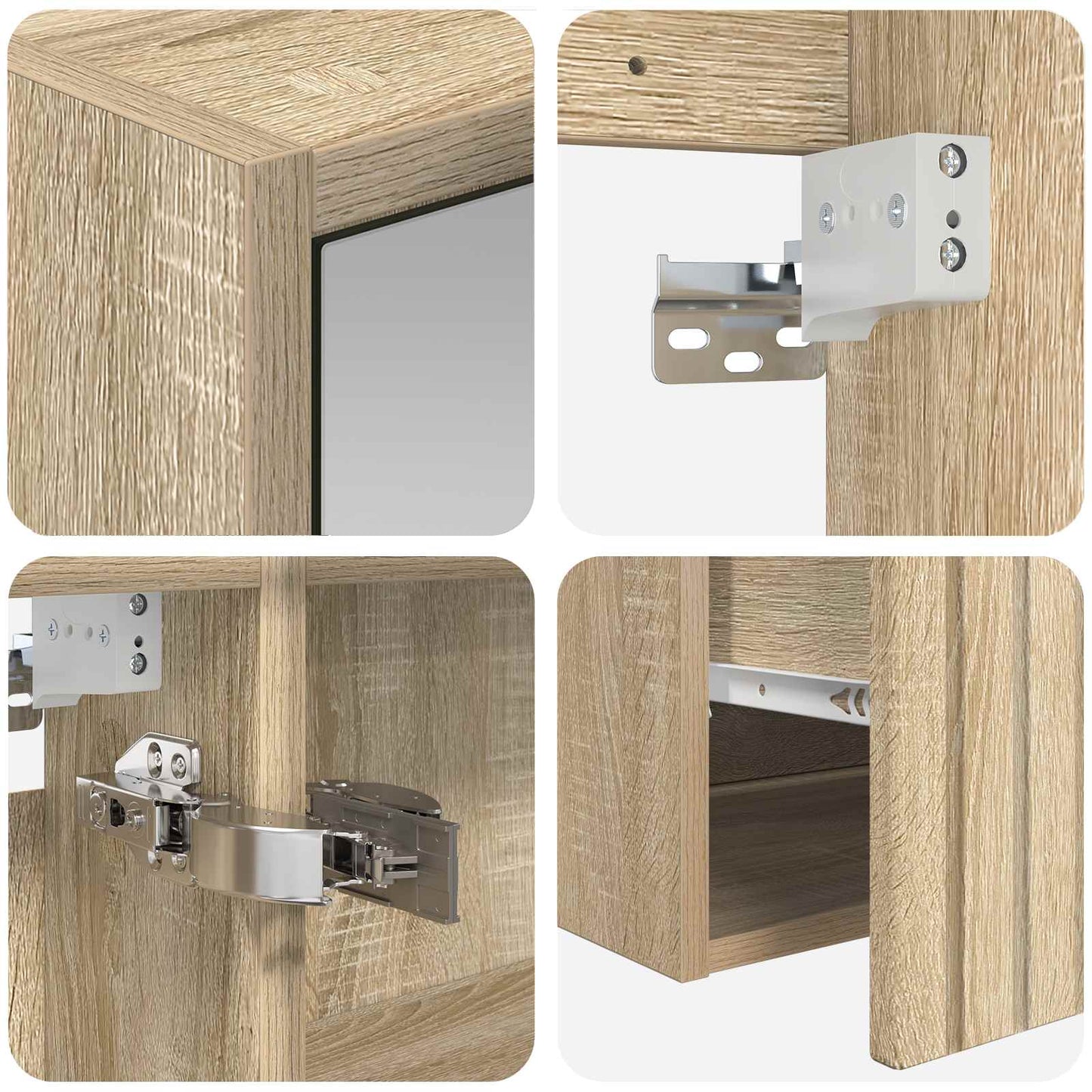 vidaXL Bathroom Cabinet Set 4 pcs Sonoma Oak Engineered Wood