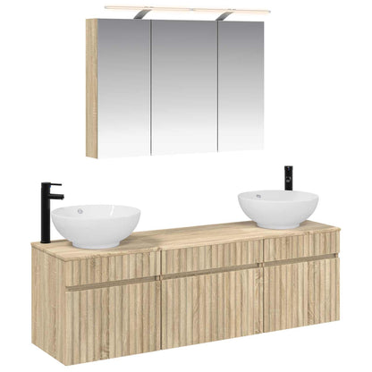 vidaXL Bathroom Cabinet Set 4 pcs Sonoma Oak Engineered Wood
