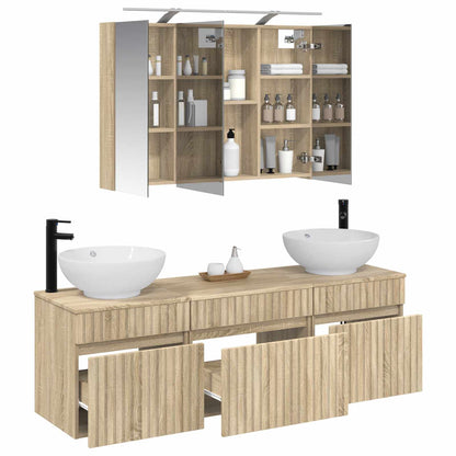 vidaXL Bathroom Cabinet Set 4 pcs Sonoma Oak Engineered Wood