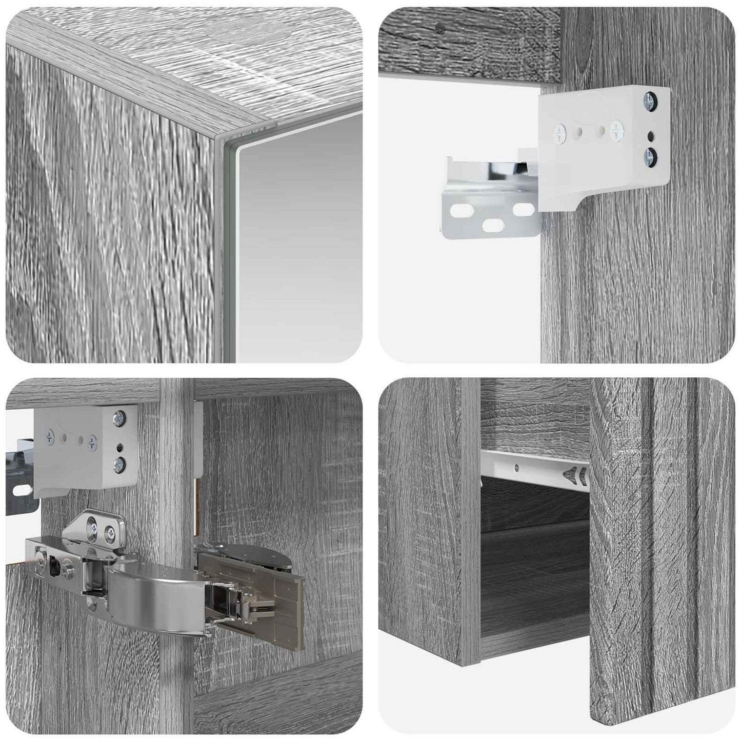 vidaXL Bathroom Cabinet Set 4 pcs Grey Sonoma 100 x 14.5 x 70 cm