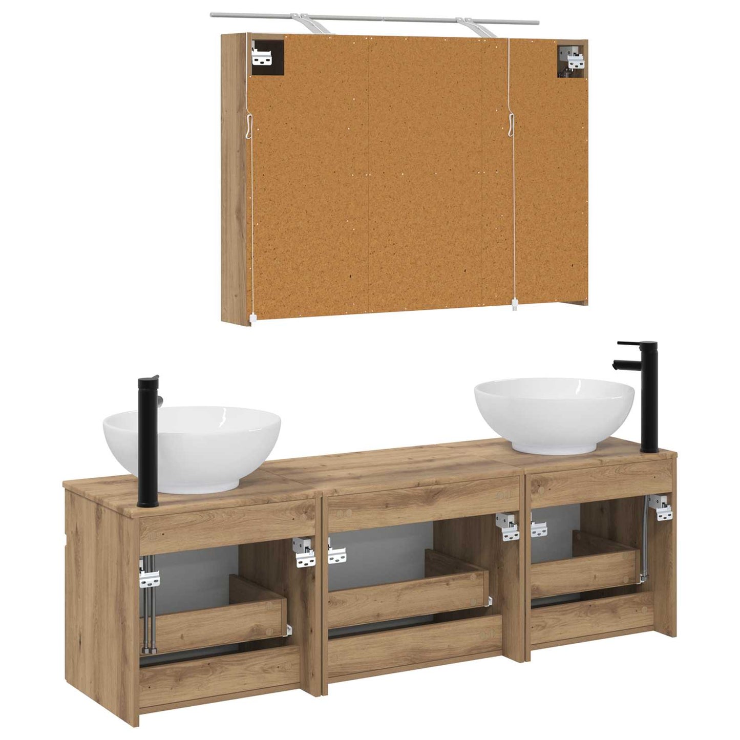vidaXL Bathroom Cabinet Set 4 pcs Artisan Oak 100 x 14.5 x 70 cm