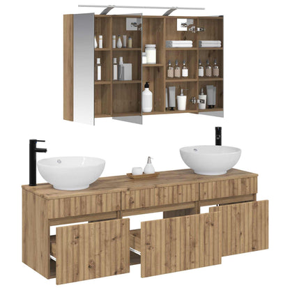 vidaXL Bathroom Cabinet Set 4 pcs Artisan Oak 100 x 14.5 x 70 cm