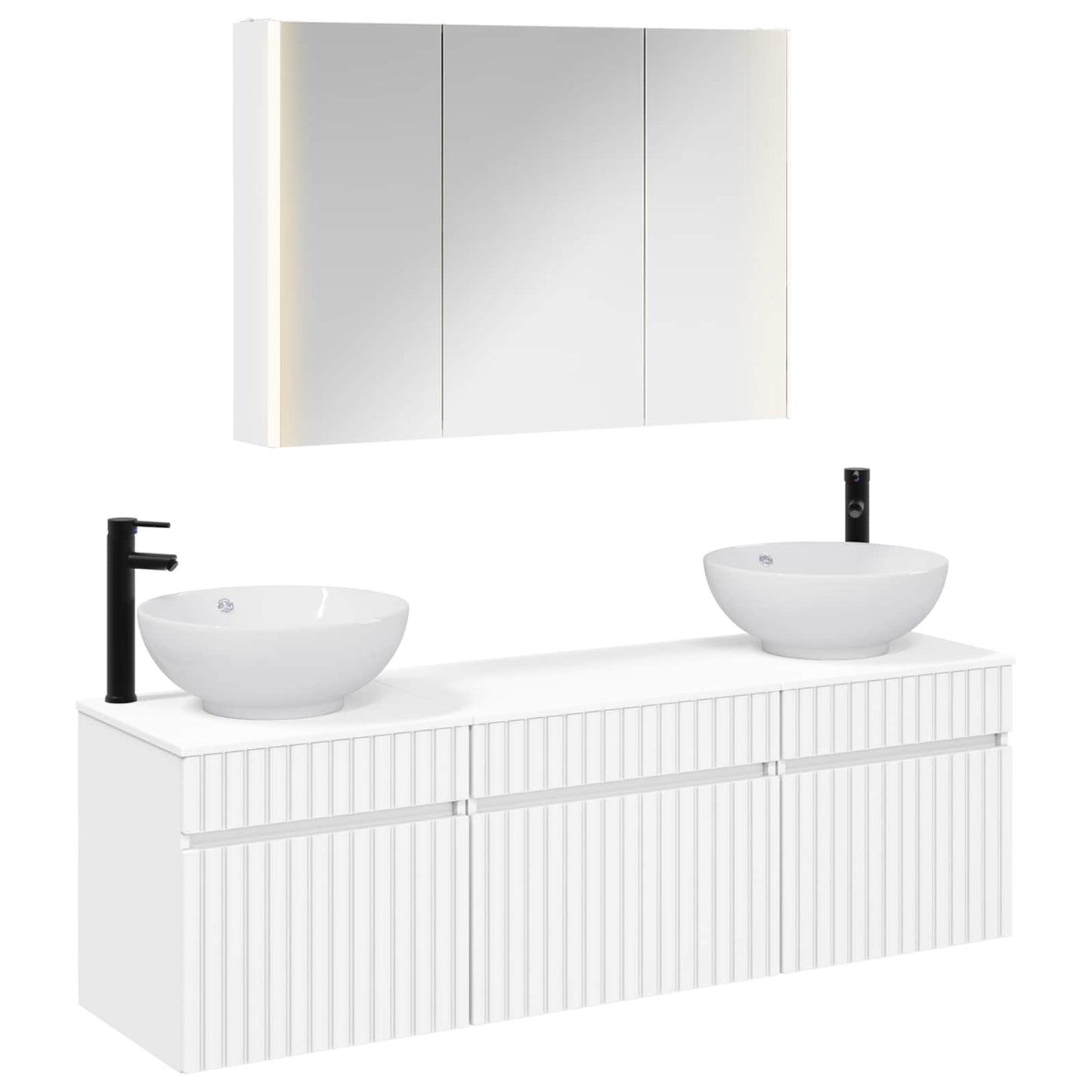 vidaXL Bathroom Cabinet Set 4 pcs White 103.5 x 15.5 x 70 cm